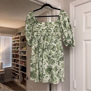 Abercrombie ruched nodded puff sleeve mini dress